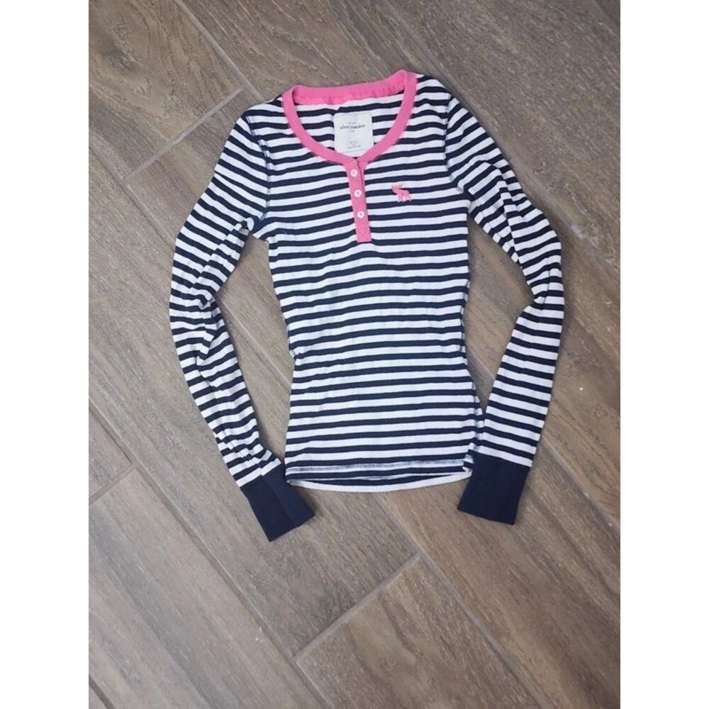 Abercrombie Kids Shirt Girls Medium Henley Vintage Y2K Long Sleeve Elaina Bella